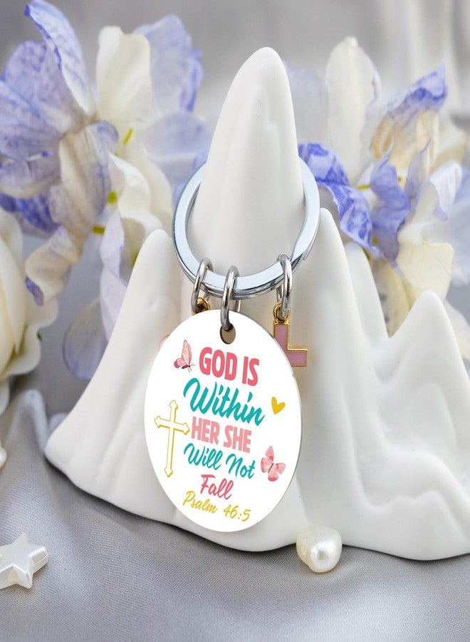 MOEXUKO Christian Keychain Biblical Gifts for Women Stocking Stuffers Religious Gifts for Women Catholic Gift for Friends Sister Daughter Birthday Christmas Easter Gift Spiritual Faith Based Baptism Keyring - Image 5